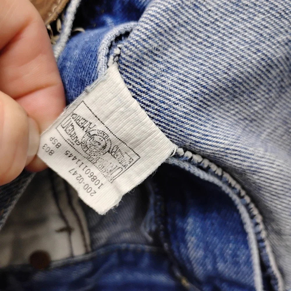 Vintage Lee Riders Jeans 38x32 Light Wash Straight Leg Union Made USA Denim